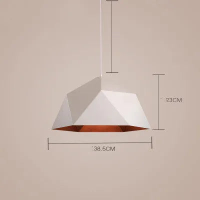 Nordic geometric iron chandelier with single head design in black or white colour options