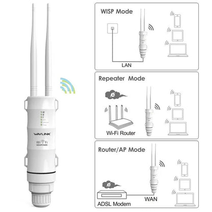 White AC600 outdoor dual-band wireless access point for long-range WiFi extension.