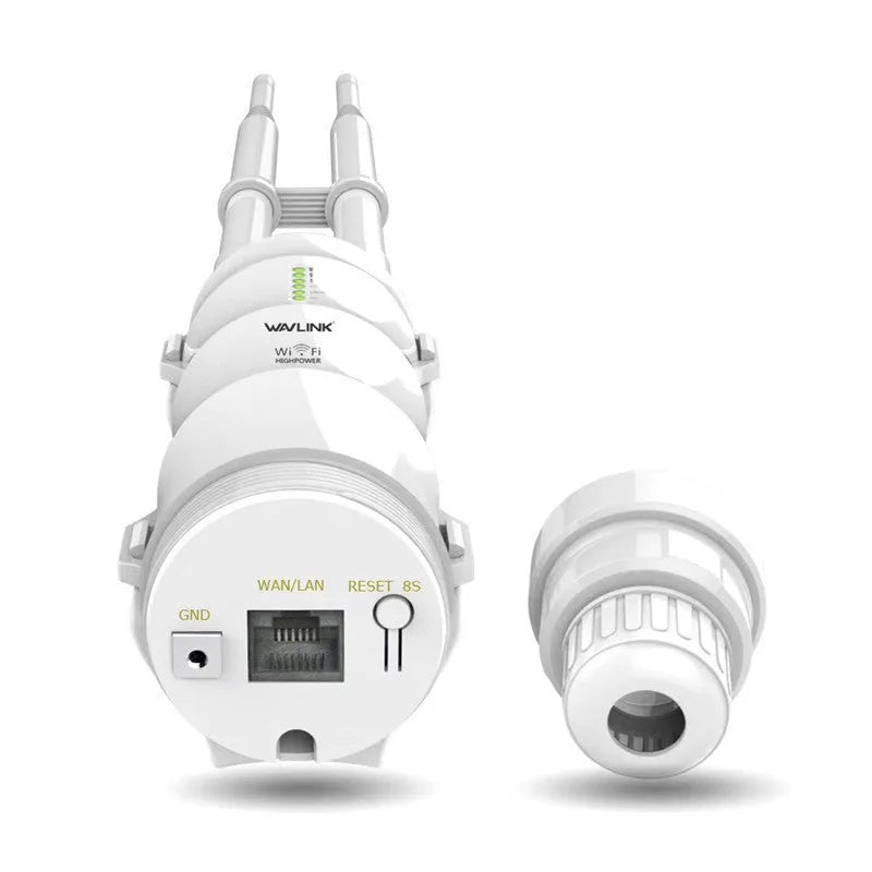 White AC600 outdoor dual-band wireless access point for long-range WiFi extension.