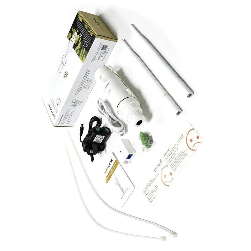 White AC600 outdoor dual-band wireless access point for long-range WiFi extension.