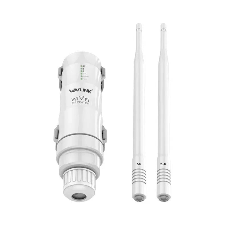 White AC600 outdoor dual-band wireless access point for long-range WiFi extension.