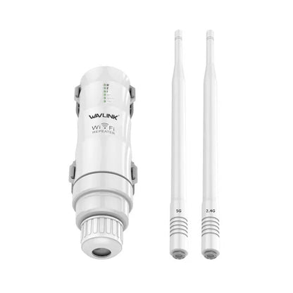 White AC600 outdoor dual-band wireless access point for long-range WiFi extension.