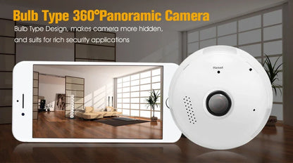 Wireless security bulb camera with 360-degree rotation and 3.6mm lens