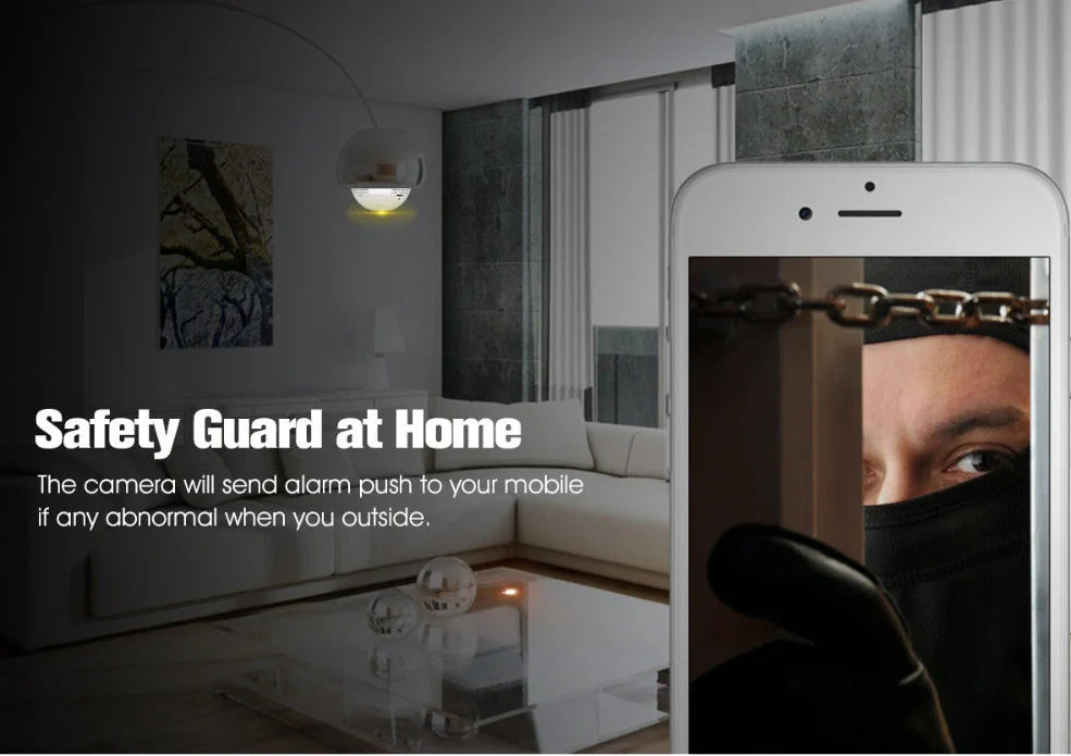 Wireless security bulb camera with 360-degree rotation and 3.6mm lens