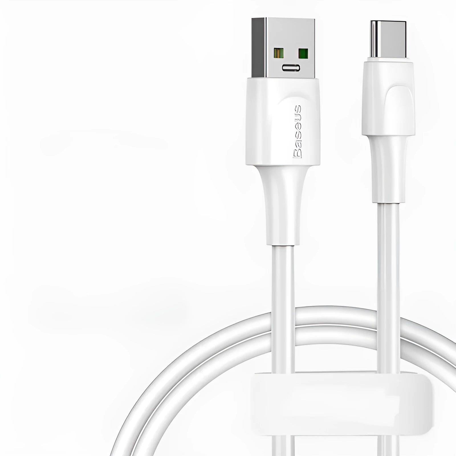 Baseus black and white Android fast charge cables with Micro USB connectors in 1m and 2m lengths.