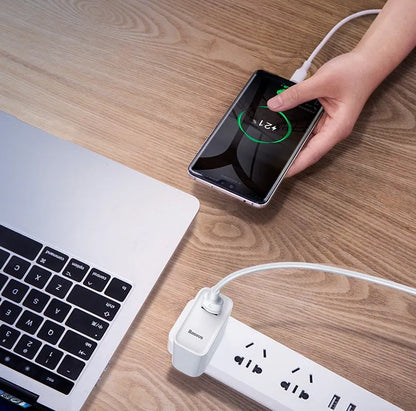 Baseus black and white Android fast charge cables with Micro USB connectors in 1m and 2m lengths.