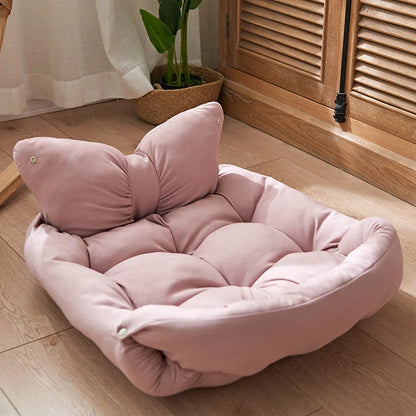 Four Seasons Universal Pet Mattress in light pink, yellow, and blue, suitable for small, medium, and large pets
