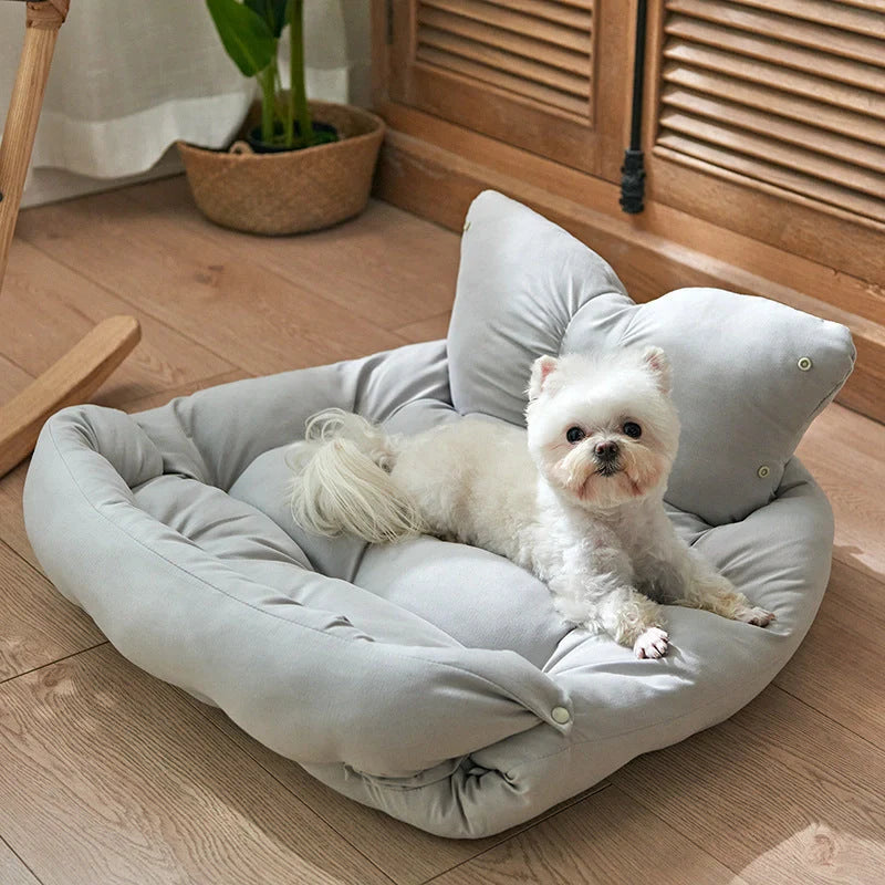 Four Seasons Universal Pet Mattress in light pink, yellow, and blue, suitable for small, medium, and large pets