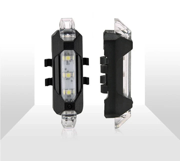 USB rechargeable bike light set with front and rear safety lights for cycling in various modes and colors
