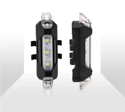 USB rechargeable bike light set with front and rear safety lights for cycling in various modes and colors
