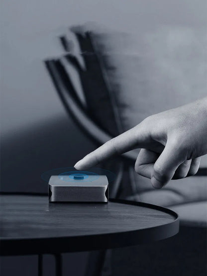 Grey HDMI splitter device with one input and two output ports for screen duplication