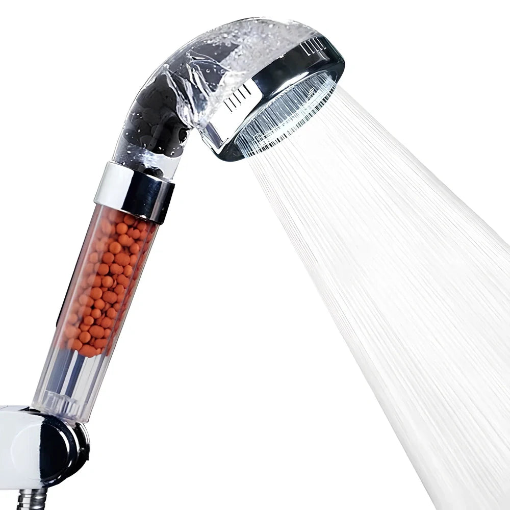 Hand-held negative ion shower nozzle with pressure boost function and multiple configuration options