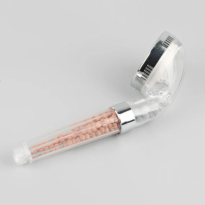 Hand-held negative ion shower nozzle with pressure boost function and multiple configuration options