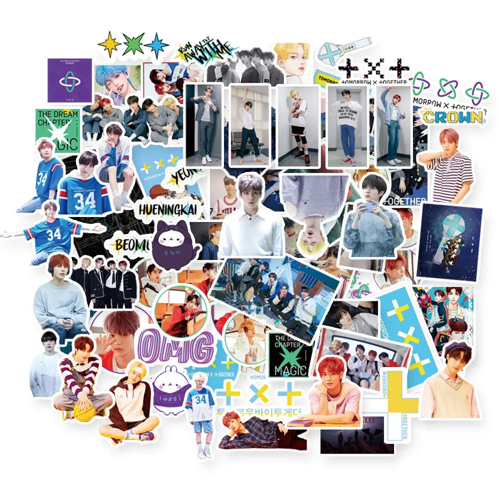 K-pop luggage star stickers featuring EXO NCT127 Stray Kids TWICE designs measuring 6x4 cm
