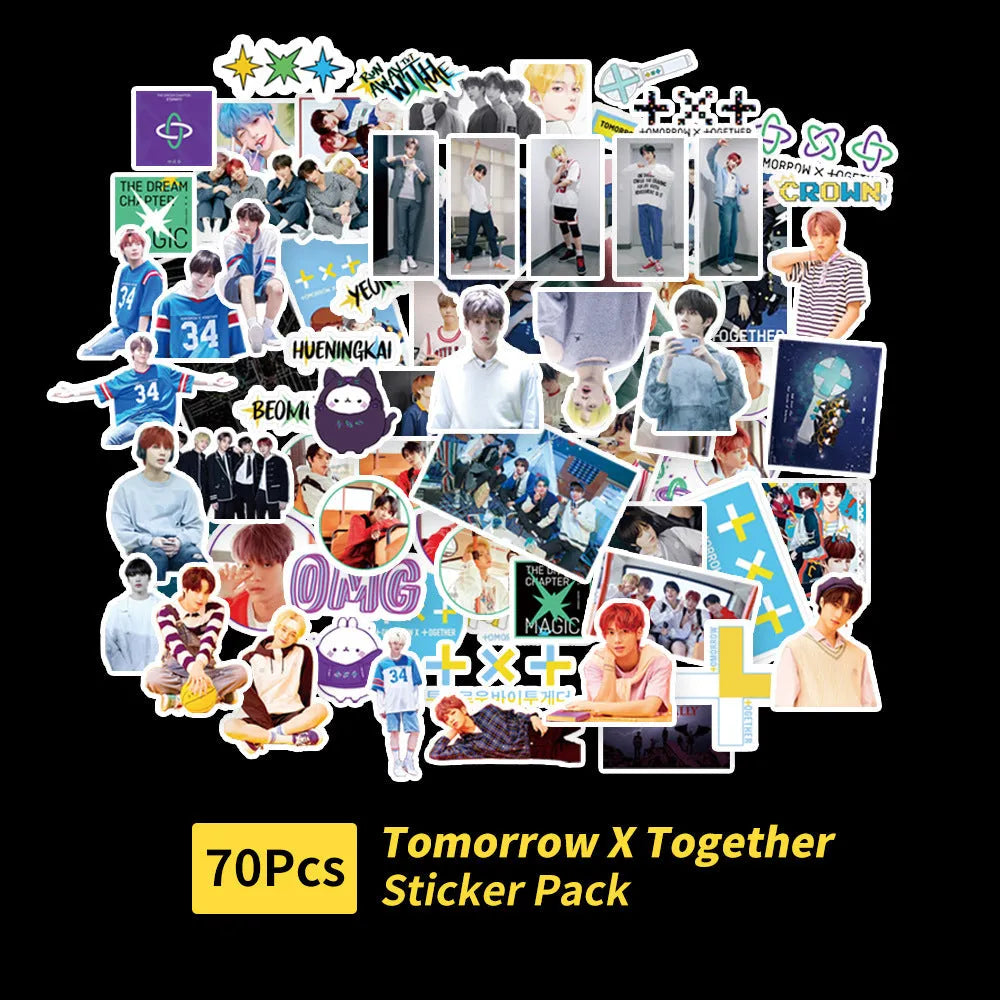 K-pop luggage star stickers featuring EXO NCT127 Stray Kids TWICE designs measuring 6x4 cm
