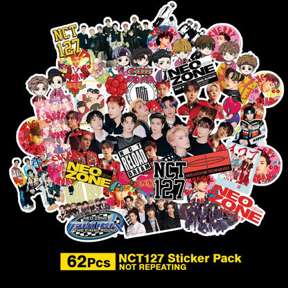 K-pop luggage star stickers featuring EXO NCT127 Stray Kids TWICE designs measuring 6x4 cm