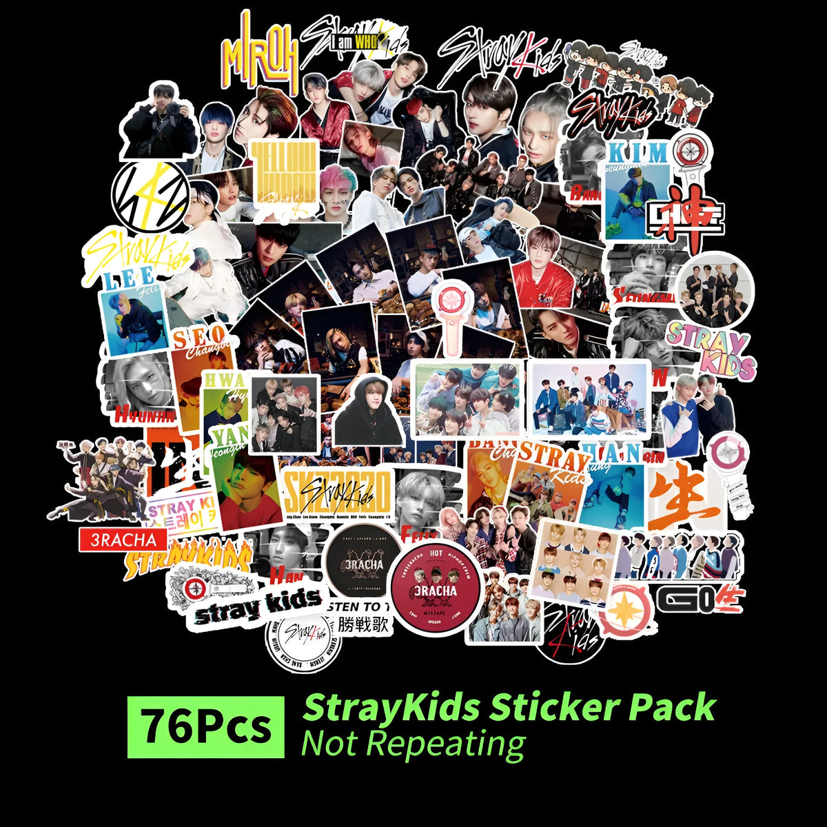 K-pop luggage star stickers featuring EXO NCT127 Stray Kids TWICE designs measuring 6x4 cm