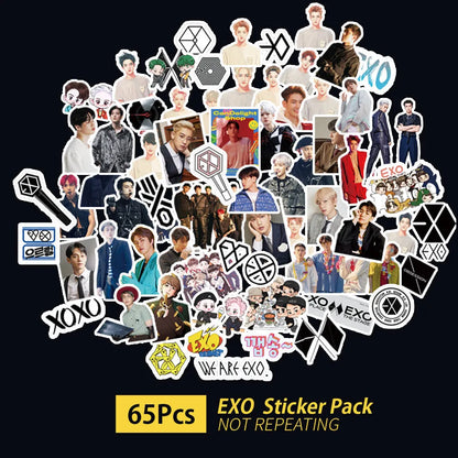 K-pop luggage star stickers featuring EXO NCT127 Stray Kids TWICE designs measuring 6x4 cm