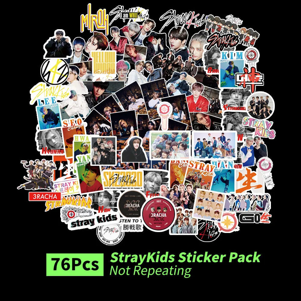 K-pop luggage star stickers featuring EXO NCT127 Stray Kids TWICE designs measuring 6x4 cm