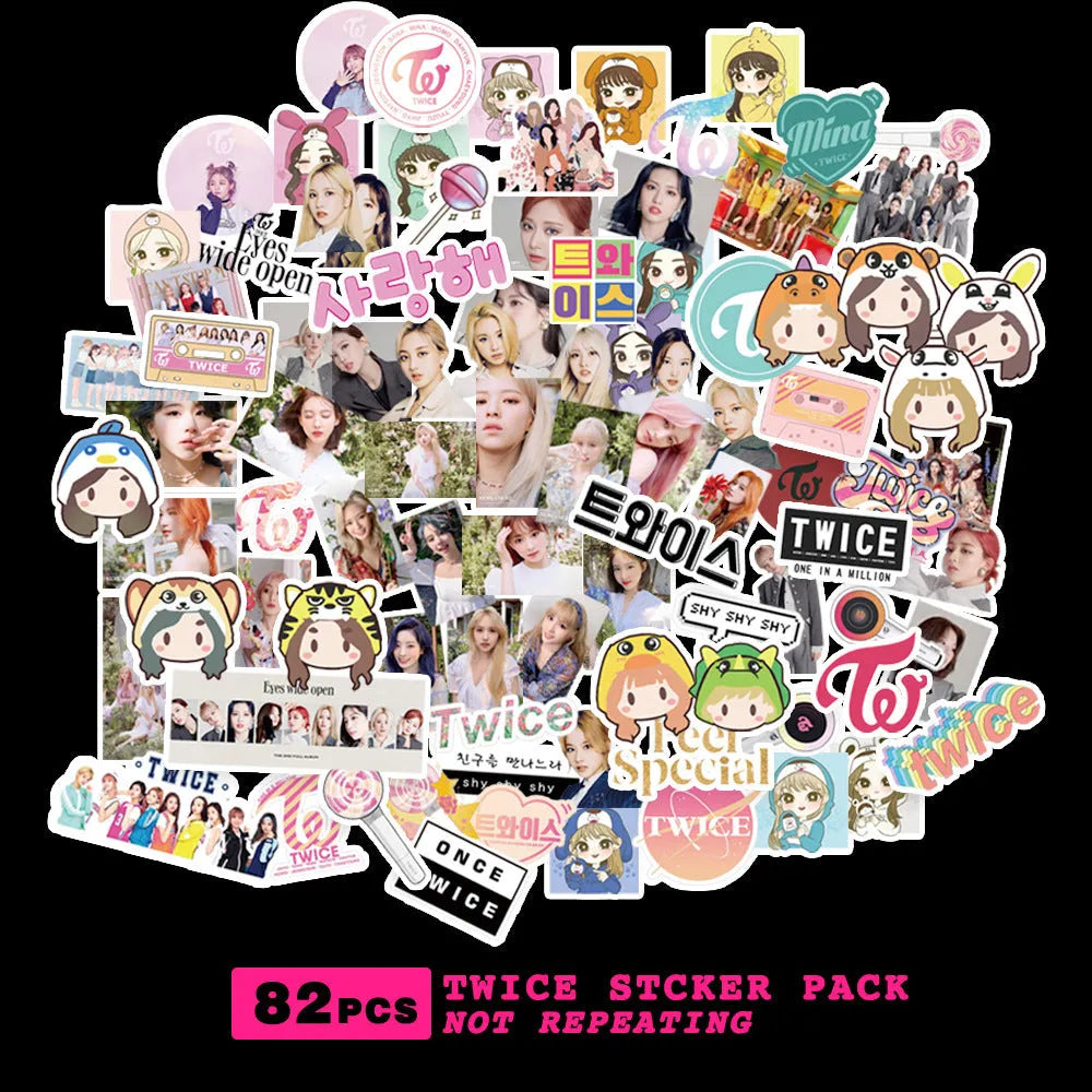 K-pop luggage star stickers featuring EXO NCT127 Stray Kids TWICE designs measuring 6x4 cm
