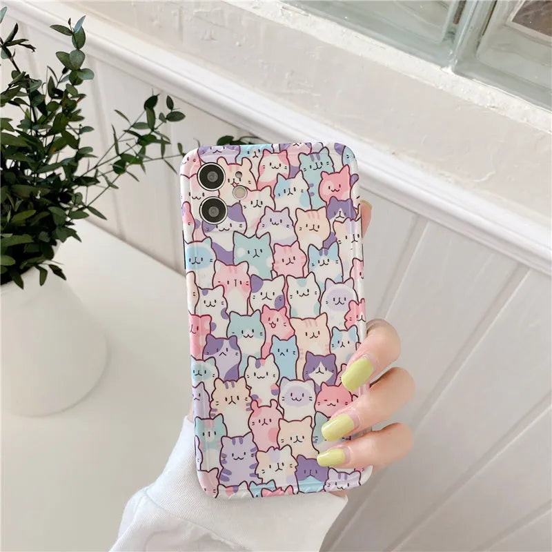 Colourful cartoon TPU protective case for Apple iPhone mobile phone.