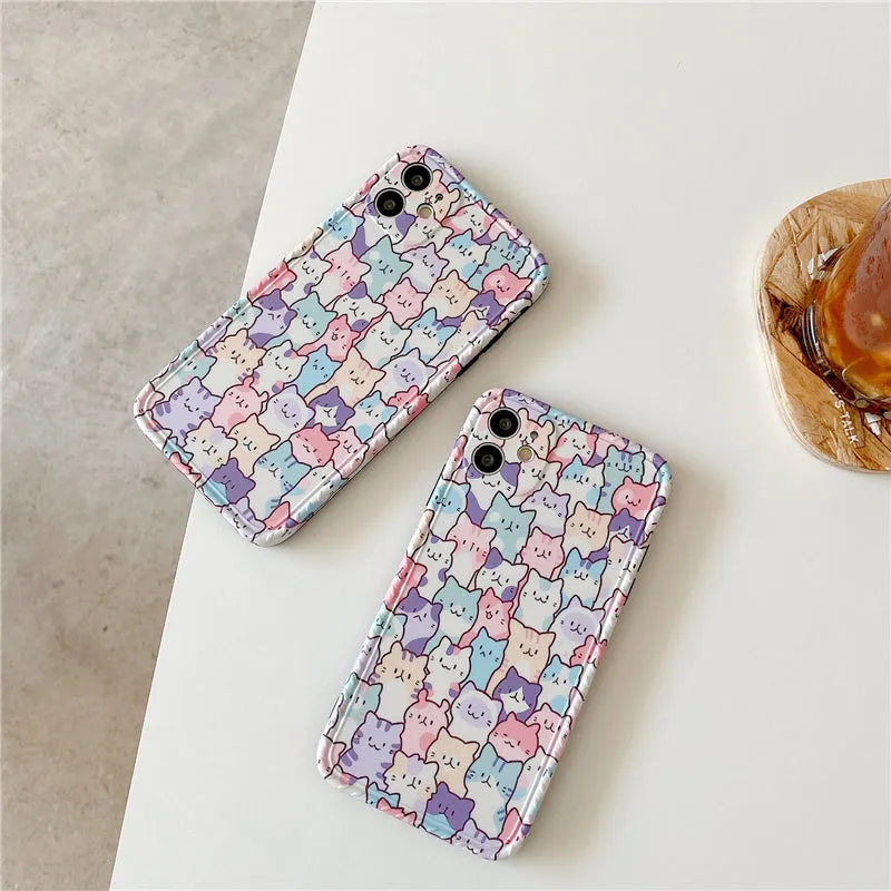 Colourful cartoon TPU protective case for Apple iPhone mobile phone.