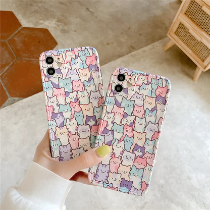 Colourful cartoon TPU protective case for Apple iPhone mobile phone.