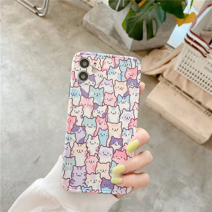 Colourful cartoon TPU protective case for Apple iPhone mobile phone.