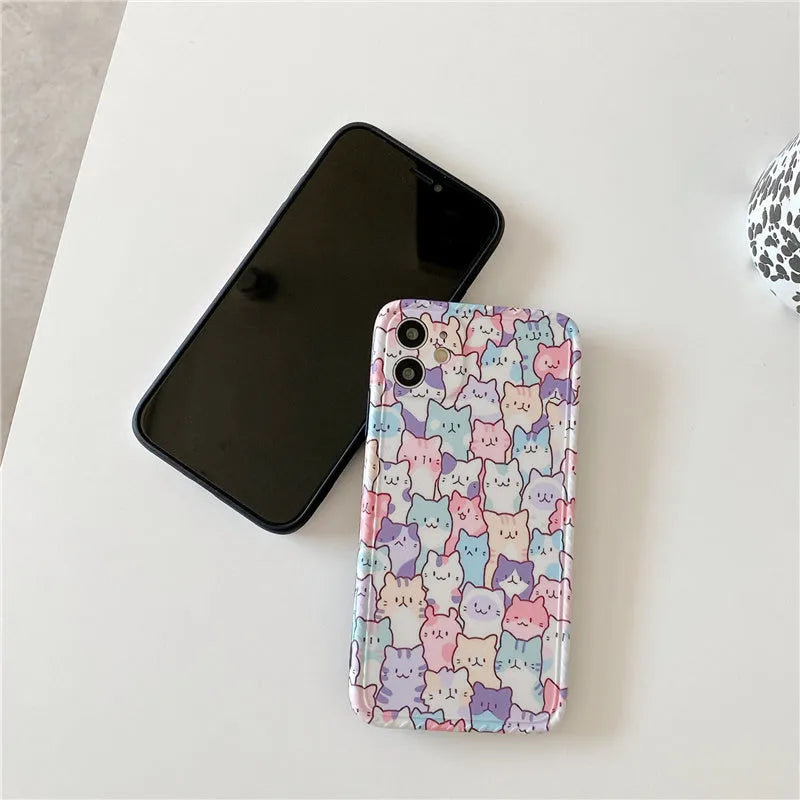 Colourful cartoon TPU protective case for Apple iPhone mobile phone.