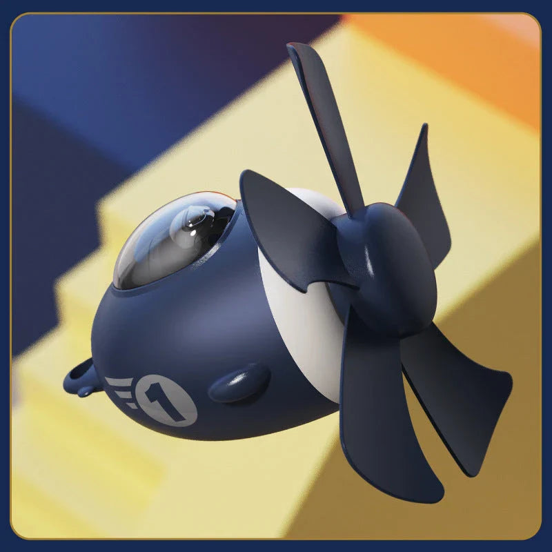 Airplane-shaped USB ceiling fan with adjustable wind speed and lighting, perfect for nurseries, bedrooms, and offices