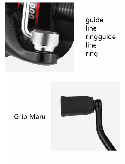 Spinning wheel fishing reel with CNC rocker arm and alloy wire cup for enhanced fishing performance