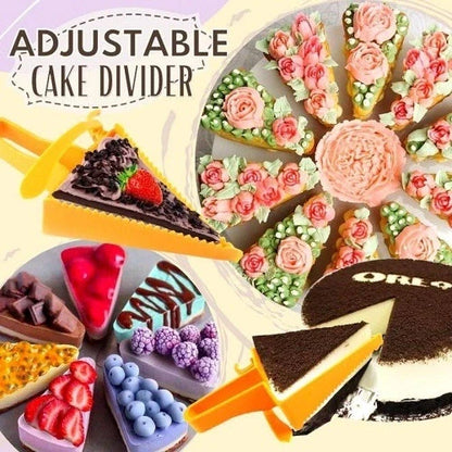 Adjustable Cake Divider Slicer for perfect triangle slices, food-grade plastic, 16*10 cm