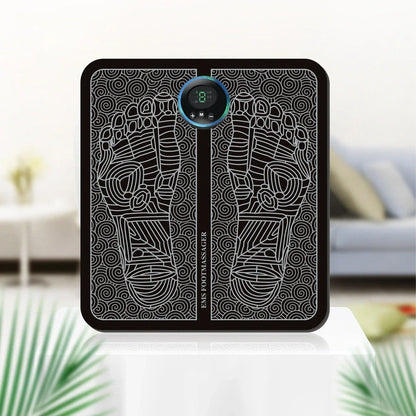 Pink foot massage pad with EMS technology and heat conduction for reflexology