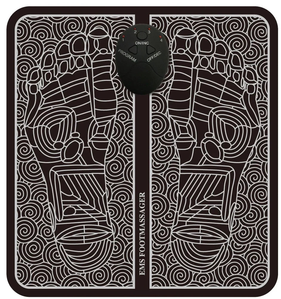 Pink foot massage pad with EMS technology and heat conduction for reflexology