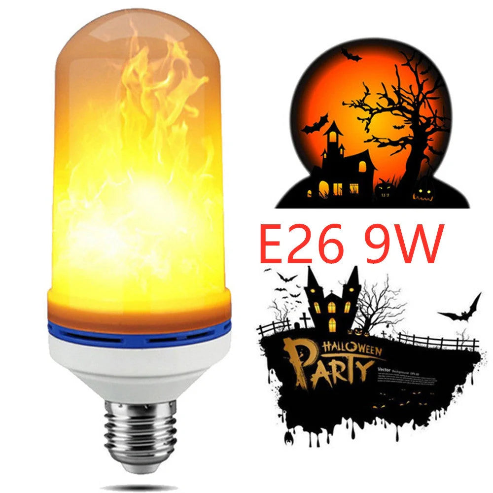 Flame-Flickering LED Bulb with Adjustable Intensity and Universal E27 Base for Cozy Ambiance