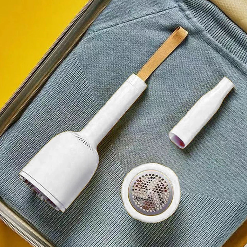 Mini wireless vacuum cleaner with hairball trimmer and USB charging cable