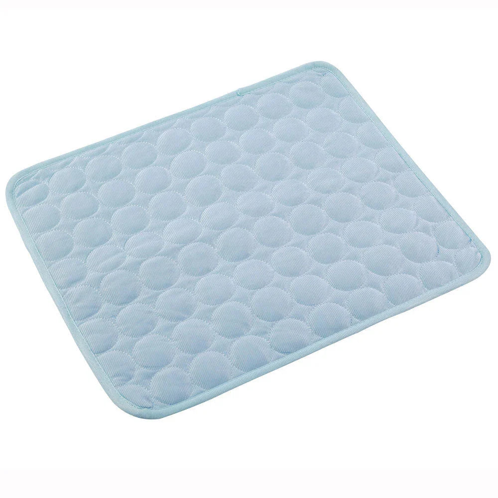 Cooling pet pad for dogs and cats made with heat-resistant fibers for instant cooling relief during summer