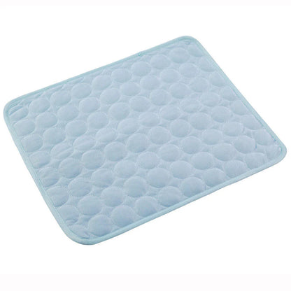 Cooling pet pad for dogs and cats made with heat-resistant fibers for instant cooling relief during summer