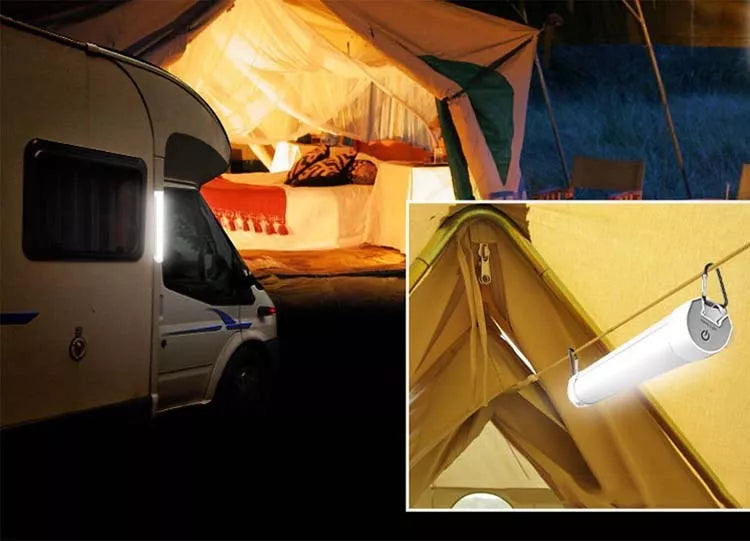 Portable camping light with remote control and strong magnet for outdoor use