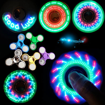 Luminous LED Light Fidget Spinner with glow-in-the-dark feature in various colors
