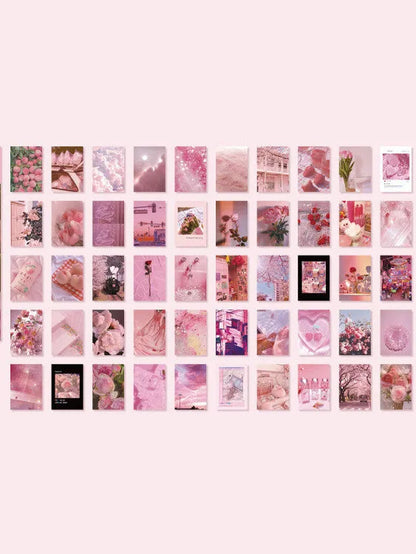 Japanese paper sticker book with 50 different 4x6cm patterns in blue, pink, purple, green, yellow, crimson, and brown colours