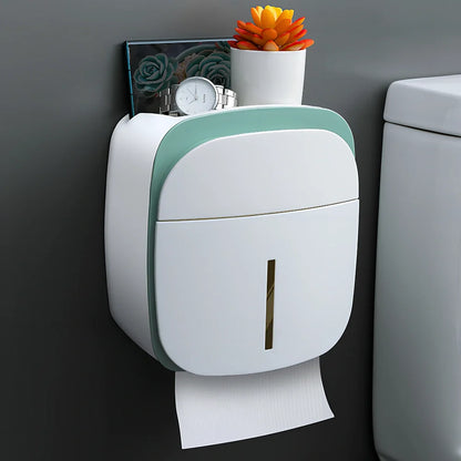 White plastic toilet storage box measuring 235mm long on bathroom toilet tank