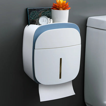 White plastic toilet storage box measuring 235mm long on bathroom toilet tank