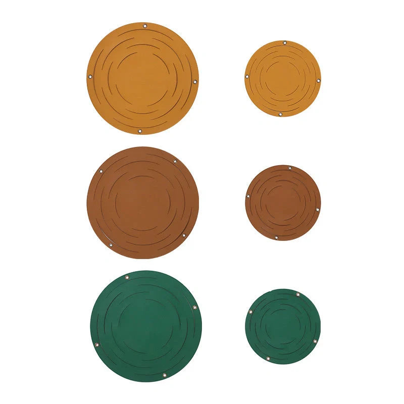 Handwoven leather hanger basket with macrame wall hanging for small plants