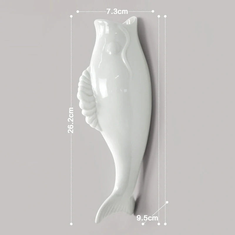 Modern ceramic goldfish wall vase for elegant home and office decor