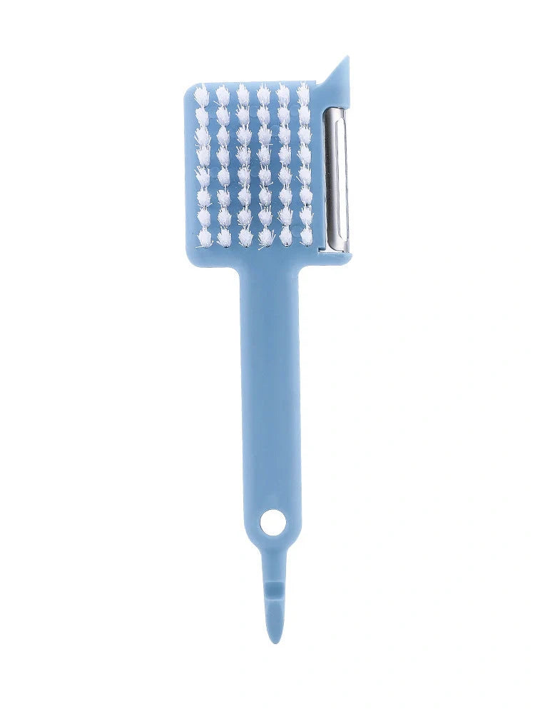 Multifunctional kitchen tool for peeling, brushing, opening, and grinding