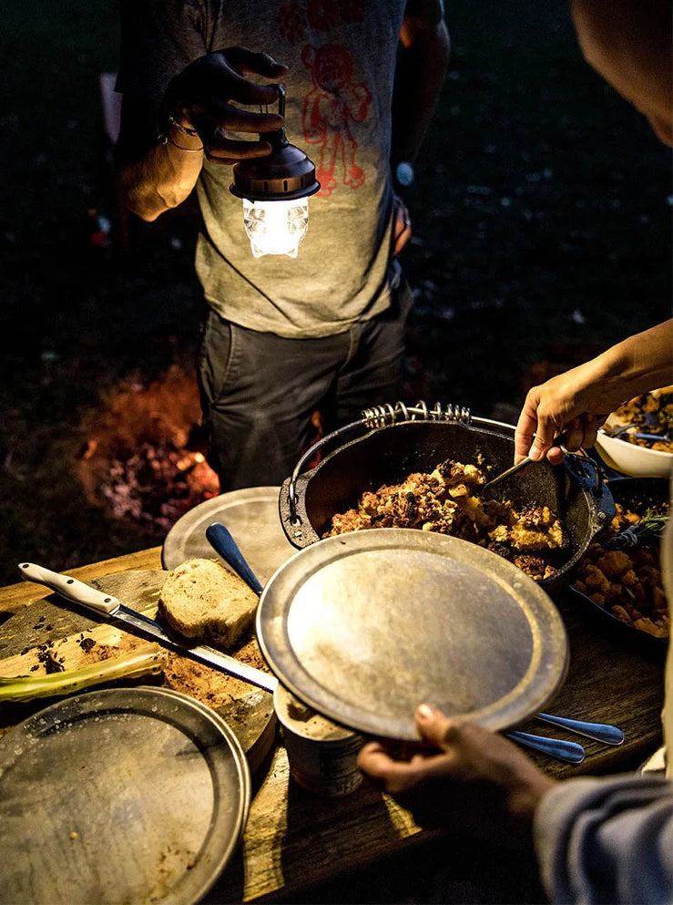 Camping chandelier with 3W CREE LED, 15.2x7.6cm portable design, available in bronze black, red, or copper finishes