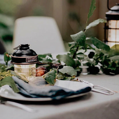 Camping chandelier with 3W CREE LED, 15.2x7.6cm portable design, available in bronze black, red, or copper finishes