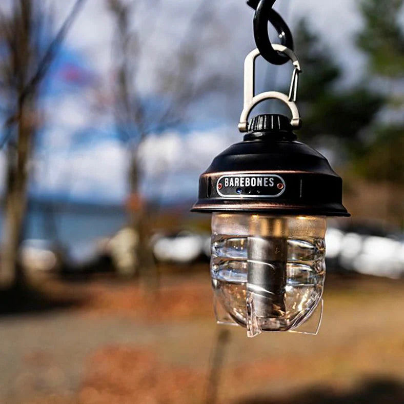 Camping chandelier with 3W CREE LED, 15.2x7.6cm portable design, available in bronze black, red, or copper finishes