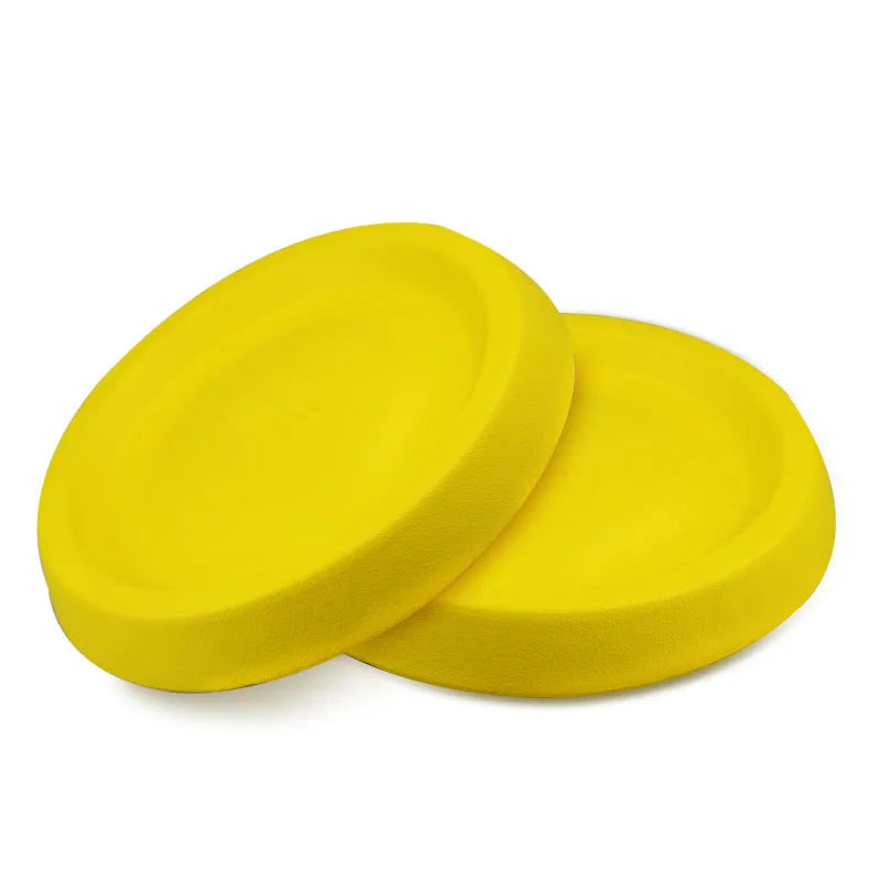 Yellow EVA plastic dog throwing toy for training weighing 70 grams
